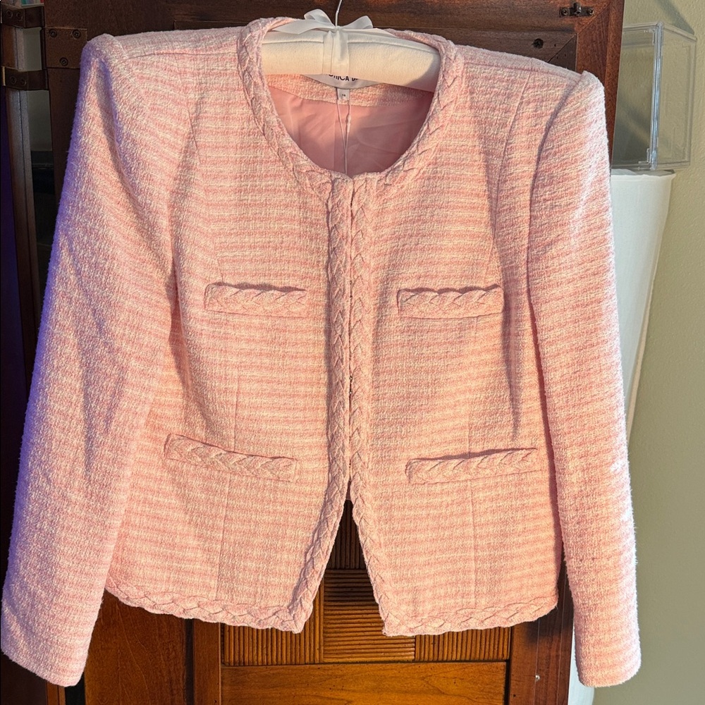 Veronica Beard Light Pink Textured Blazer NWT